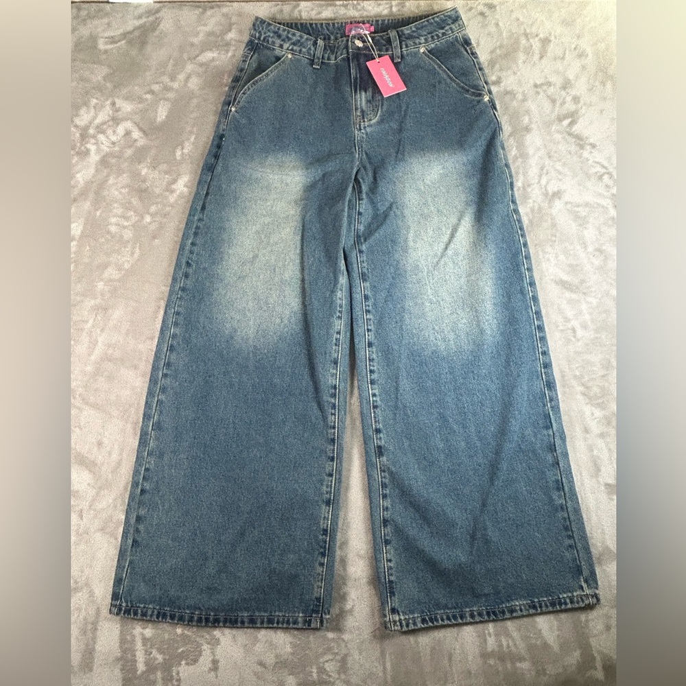 Edikted supper baggy wide leg denim jeans - Picture 4 of 15